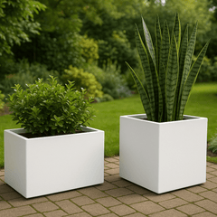 Witte plantenbakken - Doika