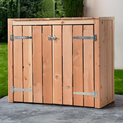 Abri pour poubelles 2x 240 litres 134x88x119cm Bois Douglas