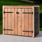Cubierta para contenedores de basura 2x 240 litros 134x88x119 cm Madera de Douglas Negro