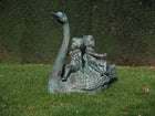 Bronzen beeld 3 Kinderen op Zwaan 85x55x90cm - Doika - Bronzen beeld - Doika - 5410807008577 - B857