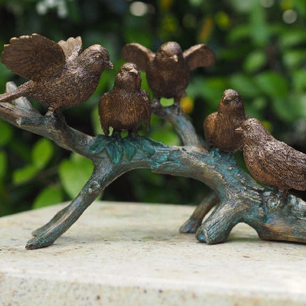 Bronzen beeld 5 Vogels op tak 19x19x29cm - Doika - Bronzen beeld - Doika - 5410807007839 - AN0783BR-B