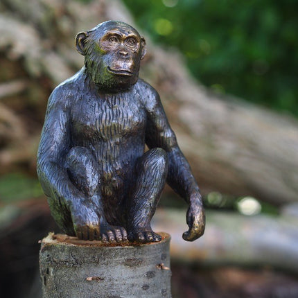 Bronzen beeld Chimpansee 15x9x12cm - Doika - Bronzen beeld - Doika - 5410807013311 - AN1331BR-B