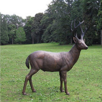 Bronzen beeld Hert mannelijk 135x35x102cm 50kg - Doika - Bronzen beeld - Doika - 5410807997109 - B971