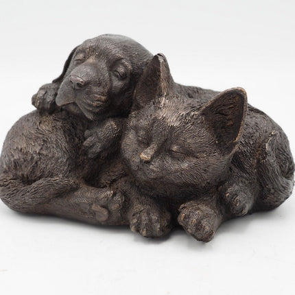 Bronzen beeld Hond en kat 12x15x19cm - Doika - Bronzen beeld - Doika - 5410807014721 - BS1472B