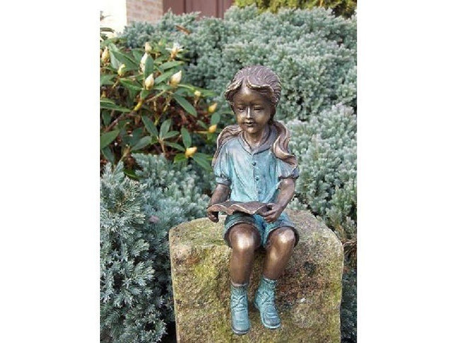 Bronzen beeld Lezend meisje 20x7x8cm - Doika - Bronzen beeld - Doika - 5410807014998 - AN1499BRW-V