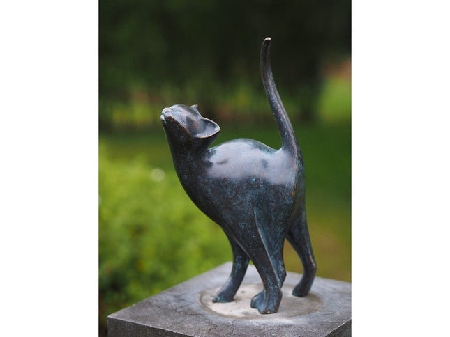 Bronzen beeld Moderne kat 31x10x18cm - Doika - Bronzen beeld - Doika - 5410807016664 - AN1666BRW-VI