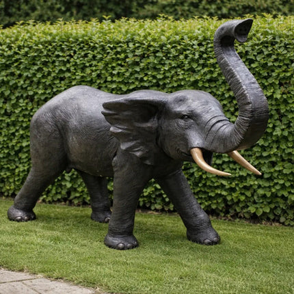 Bronzen beeld Olifant Met Slurf Naar Voor 190x68x150 cm - Doika - Bronzen beeld - Thermobrass - 5410807015605 - B1560