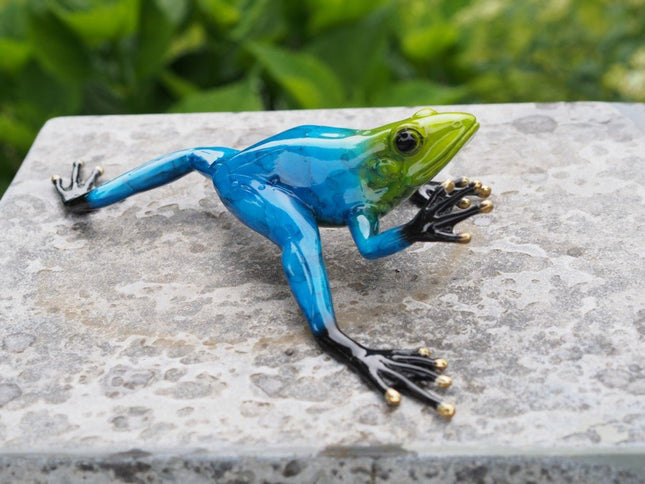 Bronzen beeld Regenwoudkikker / blauw 5x15x19cm - Doika - Bronzen beeld - Doika - 5410807009833 - AN0983BR-C