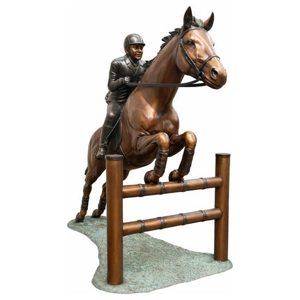 Bronzen beeld Springend Paard Met Jockey Brons - Doika - Bronzen beeld - Thermobrass - 5410807010792 - B1079