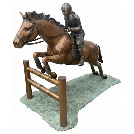 Bronzen beeld Springend Paard Met Jockey Brons - Doika - Bronzen beeld - Thermobrass - 5410807010792 - B1079