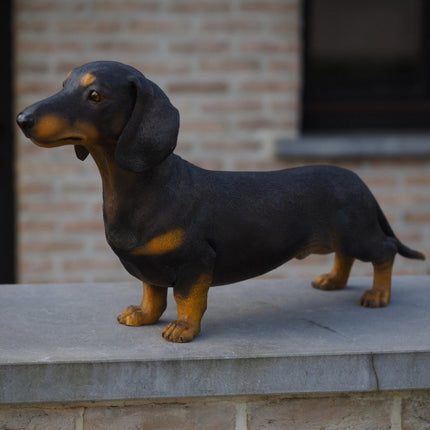 Bronzen beeld Tekkel Gekleurd 33x17x69cm - Doika - Bronzen beeld - Doika - 5410807914700 - B1470-C