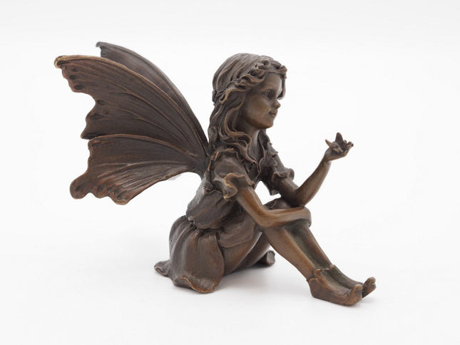 Bronzen beeld Zittend elfje 10x5x14cm - Doika - Bronzen beeld - Doika - 5410807012260 - AN1226BR-B