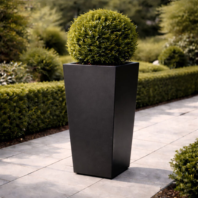 Conische aluminium plantenbak 50x50x80 cm - Gitzwart (RAL 9005) - Doika - Plantenbak - Geroba -  - Vasus3