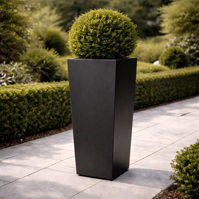 Conische aluminium plantenbak 60x60x120 cm - Gitzwart (RAL 9005) - Doika - Plantenbak - Geroba -  - Vasus1