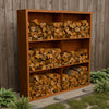 Cortenstalen houtopslag met 6 Vakken met achterwand 200x38,5x200 cm - Doika - Houtopslag - Geroba -  - EguraDC102AW