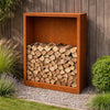 Cortenstalen houtopslag met achterwand 100x38,5x150 cm - Doika - Houtopslag - Geroba -  - EguraAWC3