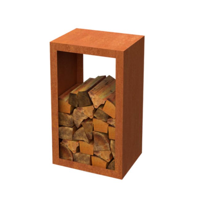 Cortenstalen houtopslag zonder achterwand 50x30x85 cm - Doika - Houtopslag - Geroba -  - EguraC11