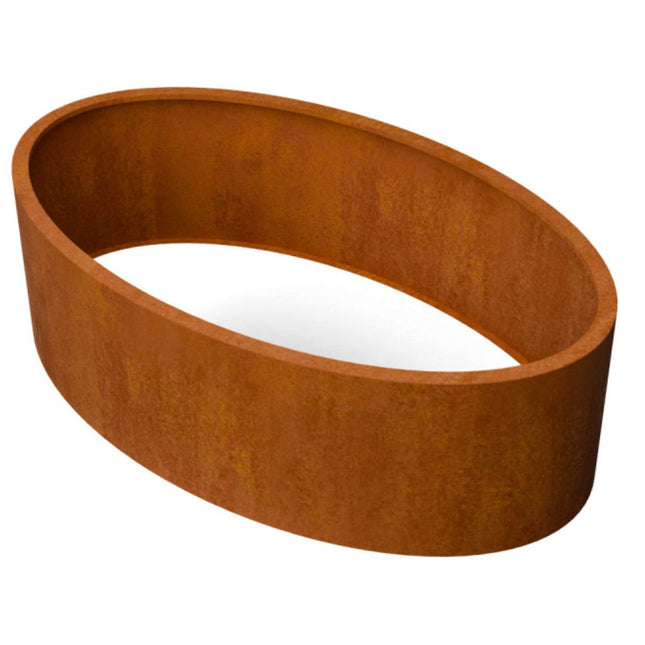 Ellipsvormige cortenstalen plantenbak zonder bodem 200x120x60 cm - Doika - Plantenbak - Geroba - 5404033116434 - OvaluZBC2