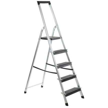 Escalo Aluminium trapladder 45.5x177x12 cm - 5 treden – Power Step - Doika - Ladders en Stellingen - Escalo - 5414045121852 - L185