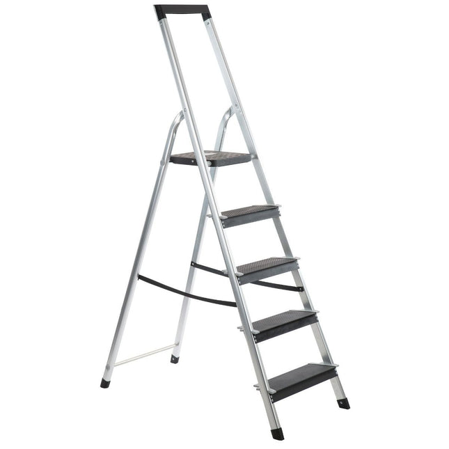 Escalo Aluminium trapladder 45.5x177x12 cm - 5 treden – Power Step - Doika - Ladders en Stellingen - Escalo - 5414045121852 - L185