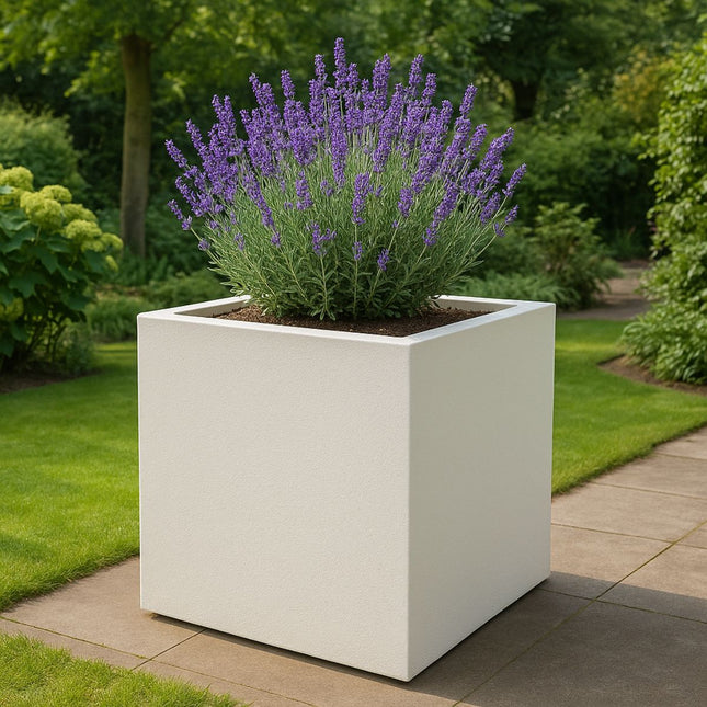 GARDRA Polyester plantenbak 100x100x80 cm - Zuiver Wit (RAL 9010) - Doika - Plantenbak - GARDRA -  - DOIKA-AP-06.1-RAL-9010