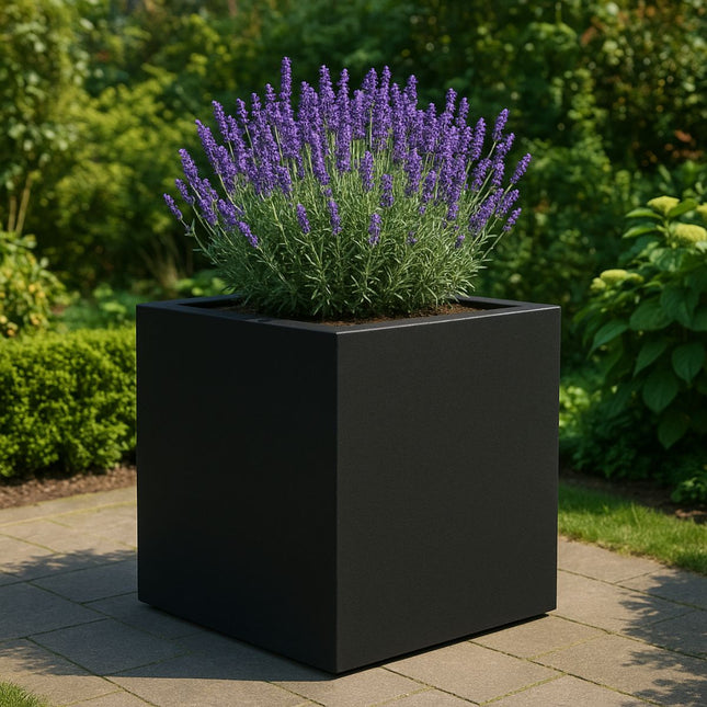 GARDRA Polyester plantenbak 120x120x120 cm - Gitzwart (RAL 9005) - Doika - Plantenbak - GARDRA -  - DOIKA-AP-07-RAL-9005