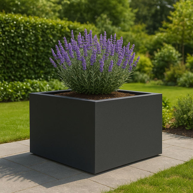 GARDRA Polyester plantenbak 120x120x60 cm - Zwartgrijs (RAL 7021) - Doika - Plantenbak - GARDRA -  - DOIKA-AP-07.3-RAL-7021