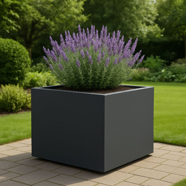 GARDRA Polyester plantenbak 120x120x80 cm - Zwartgrijs (RAL 7021) - Doika - Plantenbak - GARDRA -  - DOIKA-AP-07.2-RAL-7021