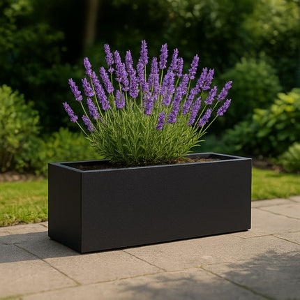 GARDRA Polyester plantenbak 120x25x35 cm - Gitzwart (RAL 9005) - Doika - Plantenbak - GARDRA -  - DOIKA-BP-24-RAL-9005