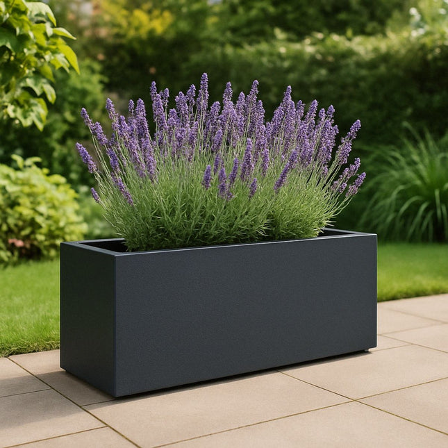 GARDRA Polyester plantenbak 120x30x40 cm - Zwartgrijs (RAL 7021) - Doika - Plantenbak - GARDRA -  - DOIKA-BP-11-RAL-7021