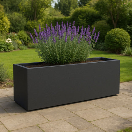 GARDRA Polyester plantenbak 120x30x50 cm - Zwartgrijs (RAL 7021) - Doika - Plantenbak - GARDRA -  - DOIKA-BP-34-RAL-7021