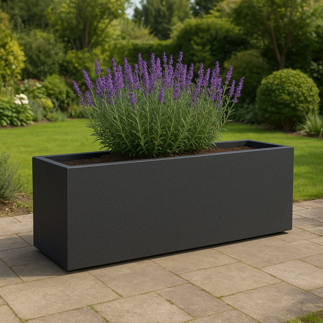 GARDRA Polyester plantenbak 120x30x50 cm - Zwartgrijs (RAL 7021) - Doika - Plantenbak - GARDRA -  - DOIKA-BP-34-RAL-7021