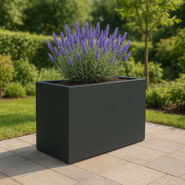 GARDRA Polyester plantenbak 120x46x80 cm - Zwartgrijs (RAL 7021) - Doika - Plantenbak - GARDRA -  - DOIKA-BP-23-RAL-7021