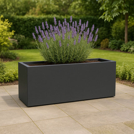 GARDRA Polyester plantenbak 120x50x40 cm - Zwartgrijs (RAL 7021) - Doika - Plantenbak - GARDRA -  - DOIKA-BP-1.1-RAL-7021