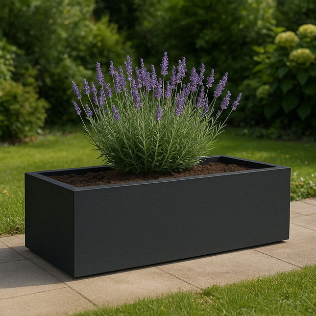 GARDRA Polyester plantenbak 120x60x40 cm - Zwartgrijs - Doika - Plantenbak - GARDRA -  - DOIKA-BP-40