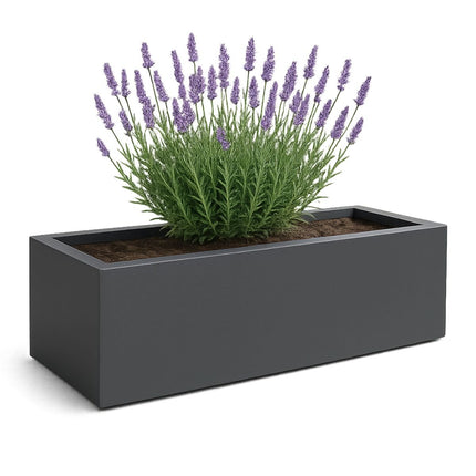 GARDRA Polyester plantenbak 120x60x40 cm - Zwartgrijs - Doika - Plantenbak - GARDRA -  - DOIKA-BP-40
