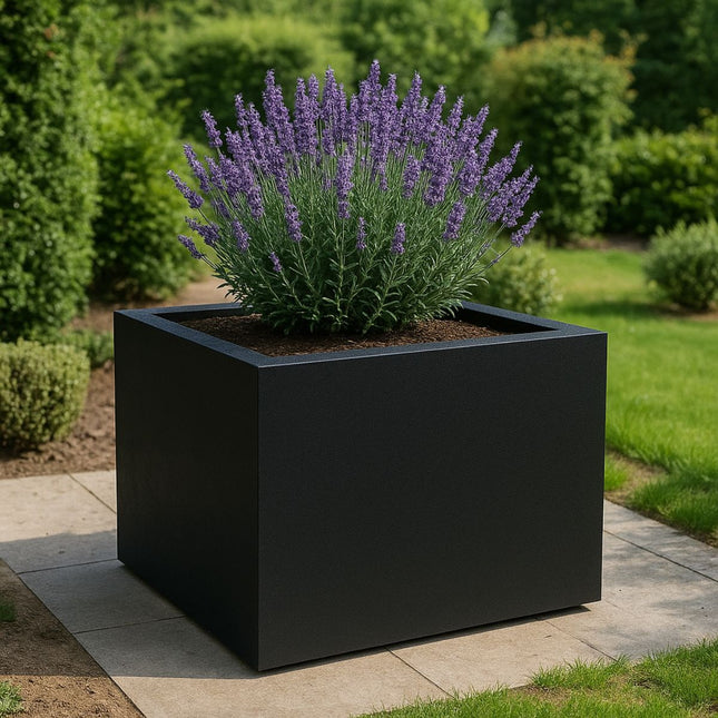 GARDRA Polyester plantenbak 140x140x100 cm - Gitzwart (RAL 9005) - Doika - Plantenbak - GARDRA -  - DOIKA-AP-11-RAL-9005