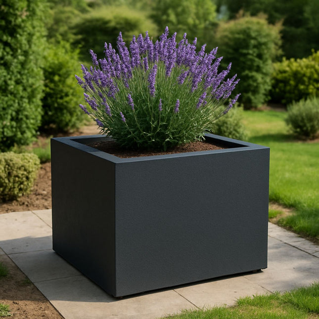 GARDRA Polyester plantenbak 140x140x100 cm - Zwartgrijs (RAL 7021) - Doika - Plantenbak - GARDRA -  - DOIKA-AP-11-RAL-7021