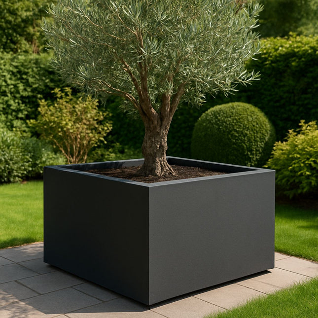 GARDRA Polyester plantenbak 140x140x60 cm - Zwartgrijs (RAL 7021) - Doika - Plantenbak - GARDRA -  - DOIKA-AP-13-RAL-7021