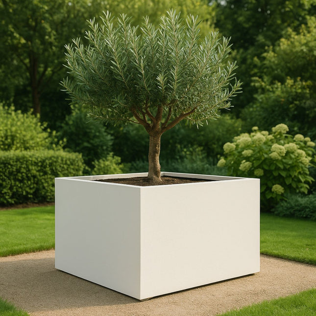 GARDRA Polyester plantenbak 140x140x80 cm - Zuiver Wit (RAL 9010) - Doika - Plantenbak - GARDRA -  - DOIKA-AP-12-RAL-9010