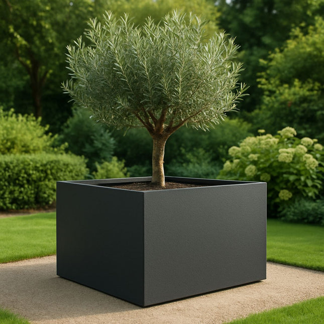 GARDRA Polyester plantenbak 140x140x80 cm - Zwartgrijs (RAL 7021) - Doika - Plantenbak - GARDRA -  - DOIKA-AP-12-RAL-7021