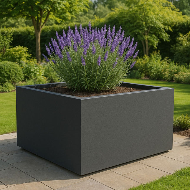 GARDRA Polyester plantenbak 160x160x80 cm - Zwartgrijs (RAL 7021) - Doika - Plantenbak - GARDRA -  - DOIKA-AP-16-RAL-7021