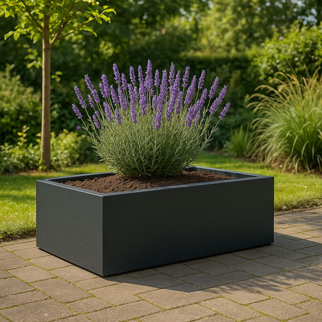 GARDRA Polyester plantenbak 180x88x32 cm - Zwartgrijs (RAL 7021) - Doika - Plantenbak - GARDRA -  - DOIKA-BP-12-RAL-7021