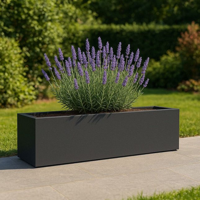 GARDRA Polyester plantenbak 190x40x40 cm - Zwartgrijs (RAL 7021) - Doika - Plantenbak - GARDRA -  - DOIKA-BP-32.1-RAL-7021