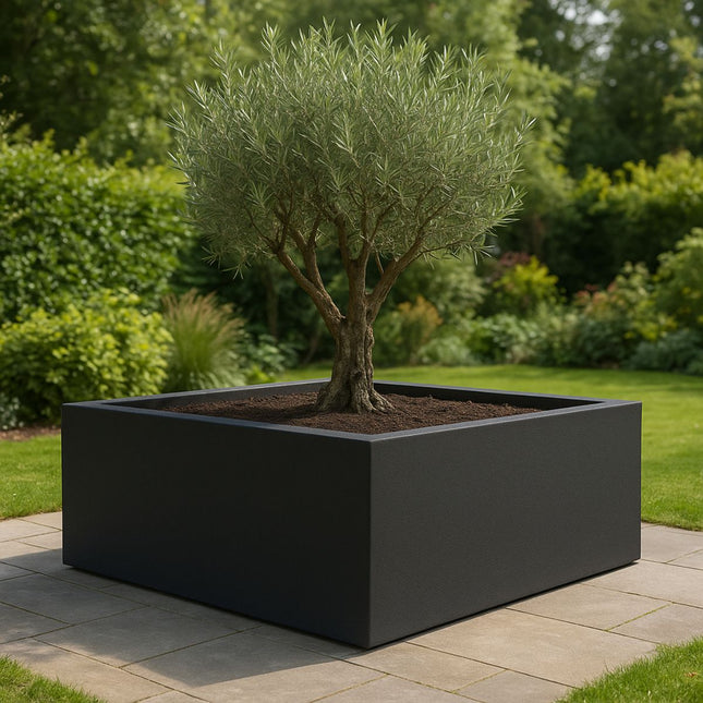 GARDRA Polyester plantenbak 200x200x60 cm - Zwartgrijs (RAL 7021) - Doika - Plantenbak - GARDRA -  - DOIKA-AP-09-RAL-7021