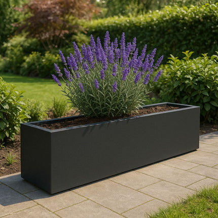 GARDRA Polyester plantenbak 200x40x40 cm - Zwartgrijs (RAL 7021) - Doika - Plantenbak - GARDRA -  - DOIKA-BP-31-RAL-7021