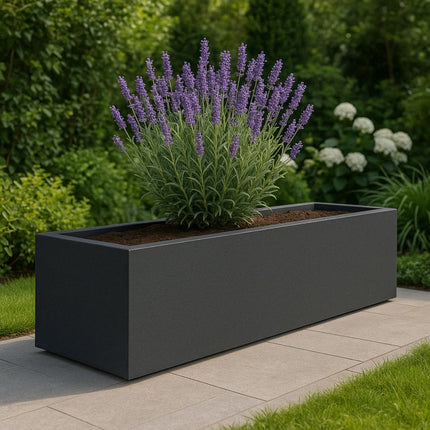 GARDRA Polyester plantenbak 200x50x40 cm - Zwartgrijs (RAL 7021) - Doika - Plantenbak - GARDRA -  - DOIKA-BP-3.1-RAL-7021