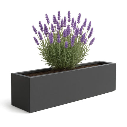 GARDRA Polyester plantenbak 208x30x20 cm - Zwartgrijs (RAL 7021) - Doika - Plantenbak - GARDRA -  - DOIKA-BP-10-RAL-7021