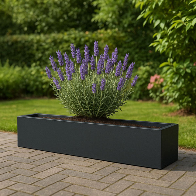 GARDRA Polyester plantenbak 208x30x20 cm - Zwartgrijs (RAL 7021) - Doika - Plantenbak - GARDRA -  - DOIKA-BP-10-RAL-7021