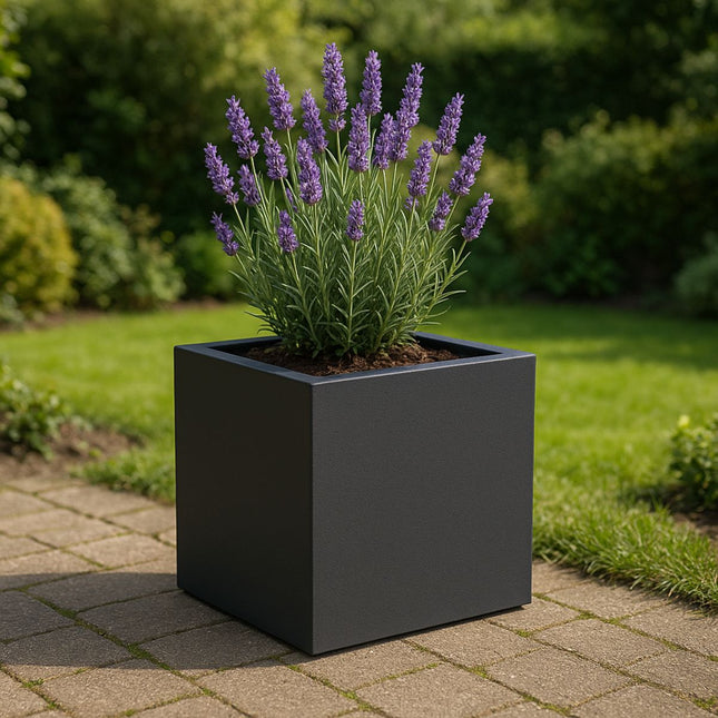 GARDRA Polyester plantenbak 40x40x40 cm - Zwartgrijs (RAL 7021) - Doika - Plantenbak - GARDRA -  - DOIKA-Ap-1-RAL-7021